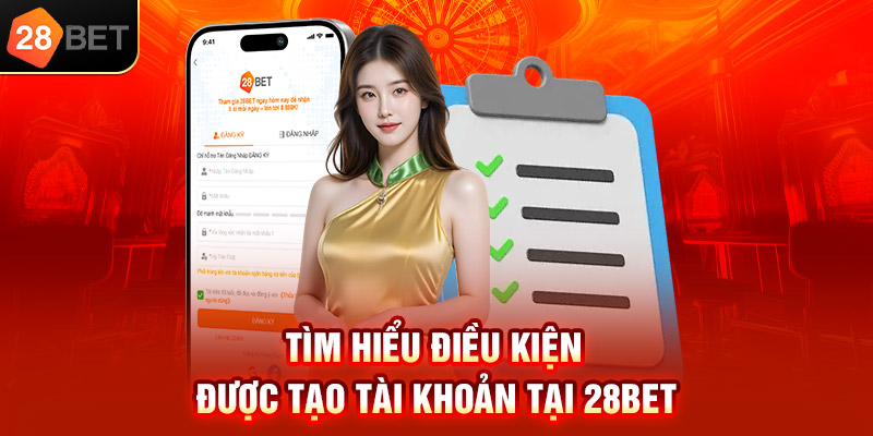 Tìm hiểu điều kiện được tạo tài khoản tại 28bet