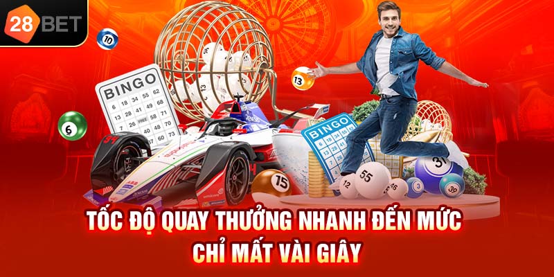 Tốc độ quay thưởng nhanh đến mức chỉ mất vài giây.